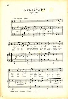 Partition complète (haut), 3 chansons, Op.25, Koschat, Thomas