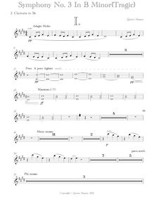 Partition clarinette 1/2 (B♭), Symphony No.3,  Tragic , B minor