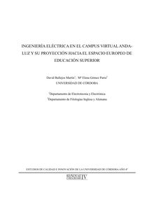 Ingeniería eléctrica en el campus virtual andaluz y su proyección hacia el espacio europeo de educación superior