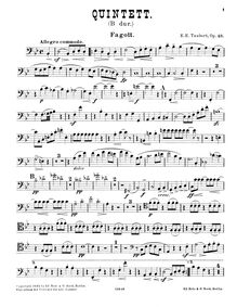 Partition basson, quintette pour Piano et vents, Op.48, B♭ major
