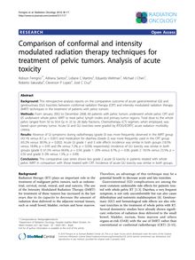 Comparison of conformal and intensity modulated radiation therapy techniques for treatment of pelvic tumors. Analysis of acute toxicity