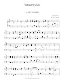 Partition , La Doune Cella, pour Mulliner Book, Keyboard: organ or harpsichord