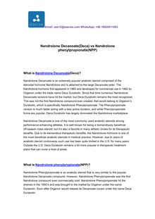 Nandrolone Decanoate (Deca) vs Nandrolone phenylpropionate (NPP)