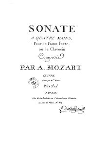 Partition complète, Sonata pour Piano Four-mains, C major, Mozart, Wolfgang Amadeus