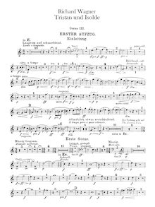 Partition cor 3, 46 Offstage cornes (en C), Tristan und Isolde, Wagner, Richard