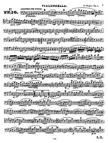 Partition de violoncelle, Piano Trio, G minor, Chopin, Frédéric