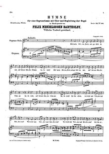 Partition complète, Hear my prayer, Hör mein Bitten, G Major, Mendelssohn, Felix