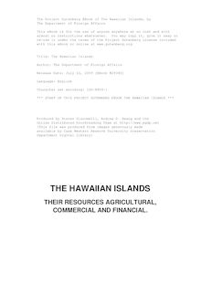 The Hawaiian Islands - Their Resources, Agricultural, Commercial and Financial