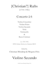 Partition violons II, Concerto â 6, D Major, Ræhs, Christian
