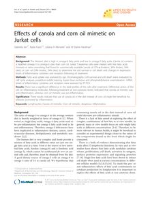 Effects of canola and corn oil mimetic on Jurkat cells