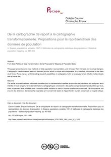 De la cartographie de report à la cartographie transformationnelle. Propositions pour la représentation des données de population - article ; n°3 ; vol.9, pg 487-503