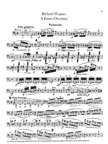 Partition violoncelles, Eine Faust-Ouvertüre, D minor, Wagner, Richard