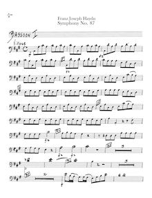 Partition basson 1, 2, Symphony No.87 en A major, Sinfonia No.87