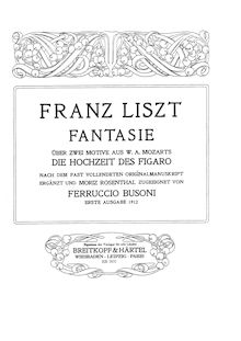 Partition complète, Fantasie über Themen aus Mozarts Figaro und Don Giovanni
