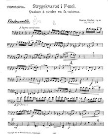 Partition violoncelle, corde quatuor (No.5), F minor, Helsted, Gustav