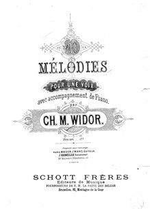 Partition complète, 40 Mélodies, Widor, Charles-Marie