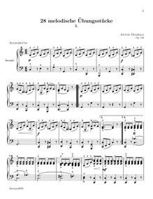 Partition No. 5, 28 Melodische übungstücke, Melodic Practice Pieces