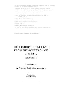 The History of England, from the Accession of James II — Volume 3