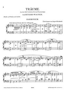 Partition Harmonium , partie, 5 Gedichte für eine Frauenstimme, Wesendonck-Lieder