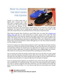 How to choose the best shoes for squash