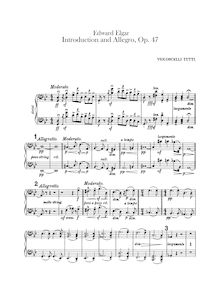 Partition violoncelles (solo & tutti), Introduction et Allegro pour cordes, Op.47