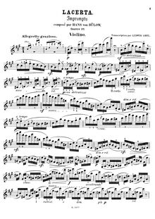 Partition de violon, Lacerta. Impromptu pour le piano, Op.27