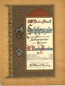 Partition couverture couleur, Scheherazade, Шехеразада, Rimsky-Korsakov, Nikolay