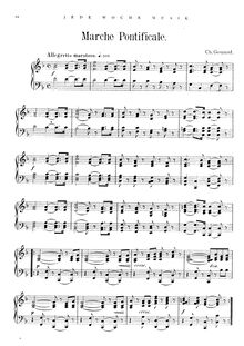 Partition complète, Marche pontificale, Pontifical Anthem, Gounod, Charles
