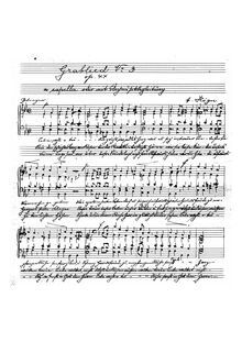 Partition Complete manuscript, Grablied No.3, E♭ major, Högn, August