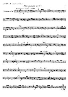Partition timbales (en F, C), Concertos pour vents, Opp.83-90, F major par Georg Abraham Schneider