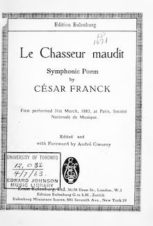 Partition complète, Le Chasseur Maudit, Franck, César