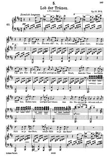 Partition complète, Lob der Tränen, D.711 (Op.13/2), In Praise of Tears L Éloge des Larmes