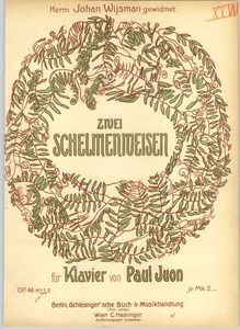 Partition couverture couleur, Schelmenweisen, Op.46, Juon, Paul