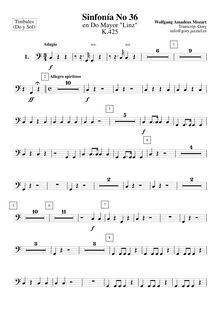 Partition timbales (en C, G), Symphony No.36, Linz Symphony, C major