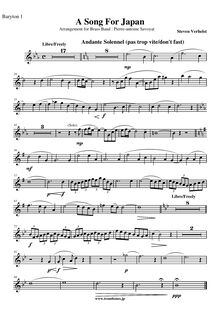 Partition baryton 1 (B♭), A Song pour Japan, Verhelst, Steven
