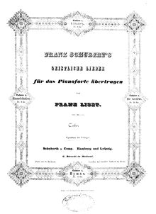 Partition Litanei (S.562/1), Franz Schuberts geistliche chansons