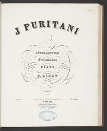 Partition I Puritani de Bellini – Introduction et Polonaise (S.391), Collection of Liszt editions, Volume 4