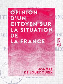 Opinion d un citoyen sur la situation de la France - Et particulièrement sur les défections dans le ministère