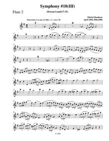 Partition flûte 2, Symphony No.18, B-flat major, Rondeau, Michel par Michel Rondeau