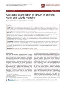 Geospatial examination of lithium in drinking water and suicide mortality