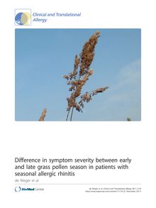Difference in symptom severity between early and late grass pollen season in patients with seasonal allergic rhinitis