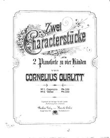 Partition complète, 2 Charakterstücke, 2 Character Pieces, Gurlitt, Cornelius