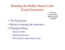 Running the BaBar Monte Carlo
