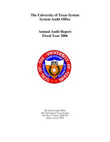 FY 2006 Annual Internal Audit Report - Final