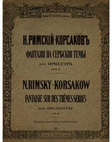 Partition complète avec cover et title page, Fantasia on Serbian Themes