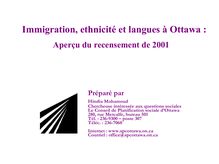 Immigration, ethnicité et langues à Ottawa 