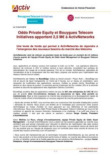 Oddo Private Equity et Bouygues Telecom Initiatives apportent 2,5 ...