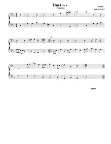 Partition Duet No.6 Coranto VdGS No. 457 - partition complète, duos pour violes de gambe