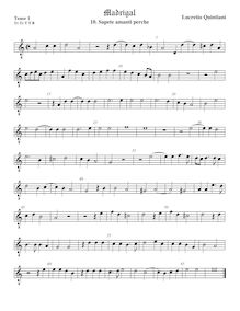 Partition ténor viole de gambe 1, octave aigu clef, madrigaux pour 5 voix par  Lucrezio Quintiani