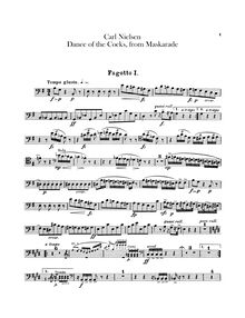 Partition basson 1, 2, Masquerade, Maskarade, Nielsen, Carl par Carl Nielsen